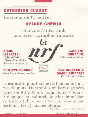 cover image of La Nouvelle Revue Française N° 622 (Janvier 2017)
